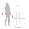 Kissanpuu sisaliraapimispuilla Vaaleanharmaa 146 cm