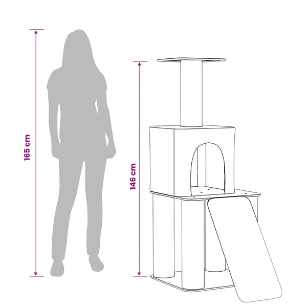 Kissanpuu sisaliraapimispuilla Tummanharmaa 146 cm