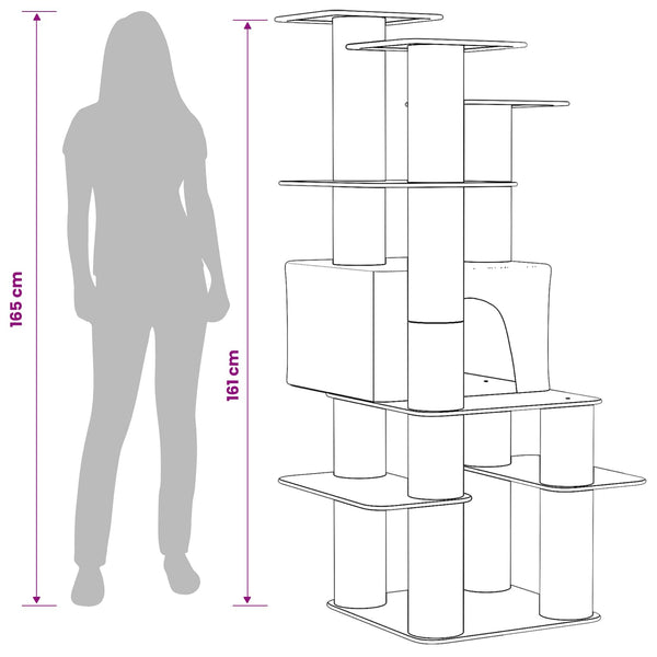 Kissanpuu sisaliraapimispuilla Tummanharmaa 161 cm