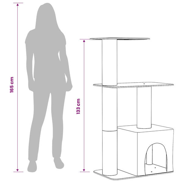 Kissanpuu sisaliraapimispuilla Tummanharmaa 133 cm