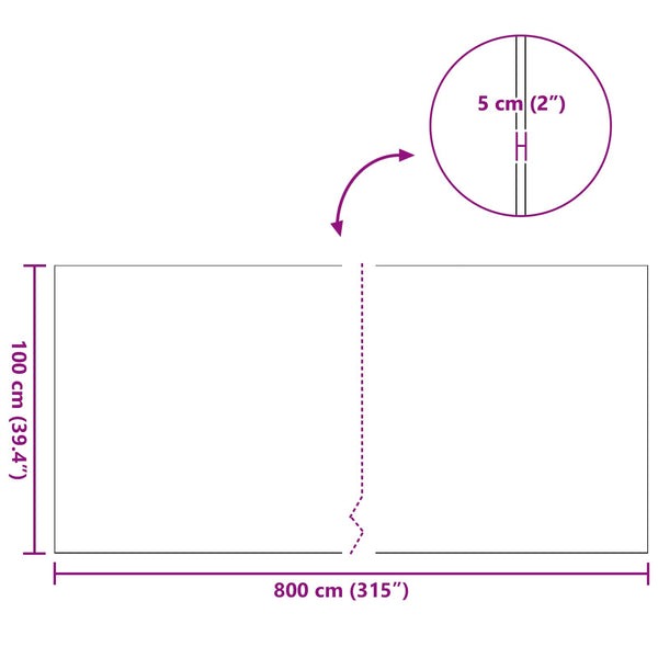 Keinoruohot Vihreä 1 x 8 m / 50 mm PP & PE