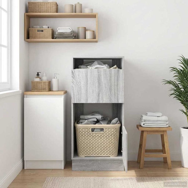 Pyykkikaappi ovella Harmaa Sonoma 50 x 68 x 102 cm Tekninen puu