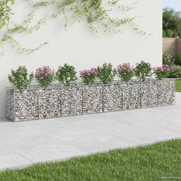 Gabion Kohotettu Peti 2 kpl 400 x 50 x 60 cm Galvanoitu teräs