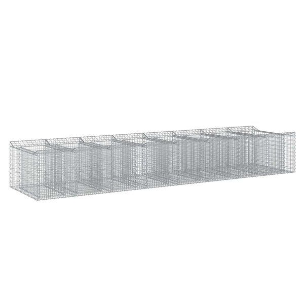 Gabion Kohotettu Peti 3 kpl 400 x 100 x 60 cm Galvanoitu teräs