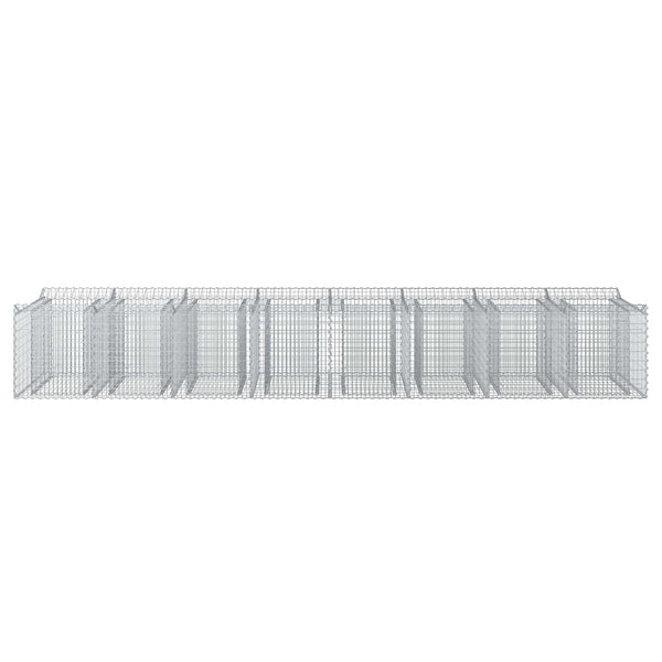 Gabion Kohotettu Peti 3 kpl 400 x 100 x 60 cm Galvanoitu teräs