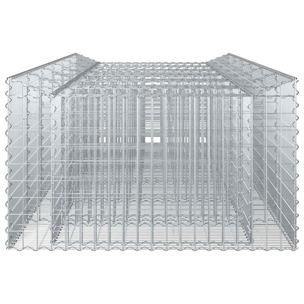 Gabion Kohotettu Peti 3 kpl 400 x 100 x 60 cm Galvanoitu teräs