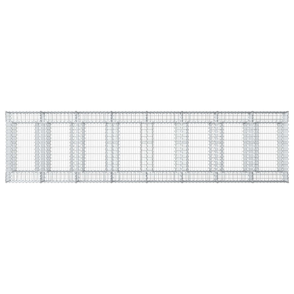Gabion Kohotettu Peti 3 kpl 400 x 100 x 60 cm Galvanoitu teräs
