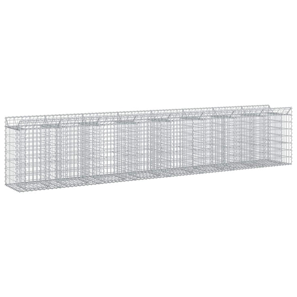 Gabion Kohotettu Peti 3 kpl 400 x 50 x 80 cm Galvanoitu teräs