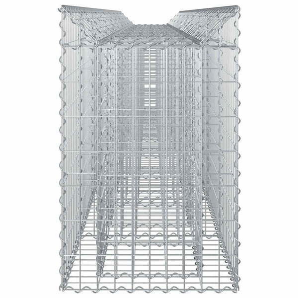 Gabion Kohotettu Peti 3 kpl 400 x 50 x 80 cm Galvanoitu teräs