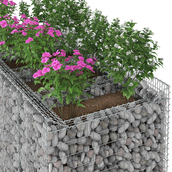 Gabion Kohotettu Peti 2 kpl 200 x 100 x 100 cm Galvanoitu teräs