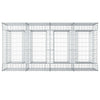 Gabion Kohotettu Peti 2 kpl 200 x 100 x 100 cm Galvanoitu teräs