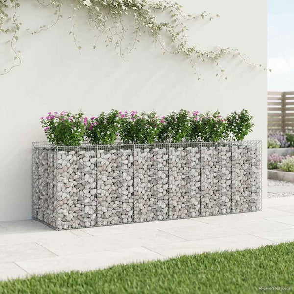 Gabion Kohotettu Peti 3 kpl 300 x 100 x 100 cm Galvanoitu teräs