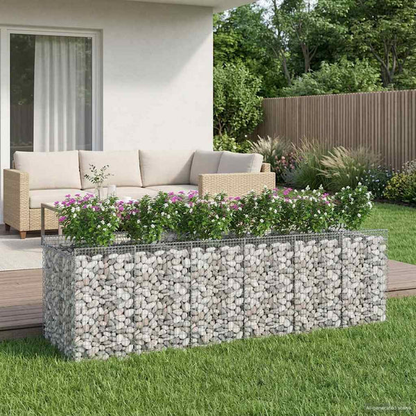 Gabion Kohotettu Peti 3 kpl 300 x 100 x 100 cm Galvanoitu teräs