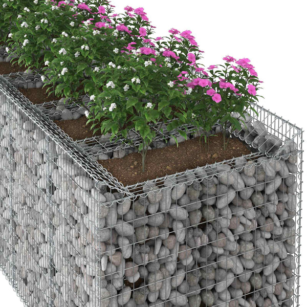 Gabion Kohotettu Peti 3 kpl 300 x 100 x 100 cm Galvanoitu teräs