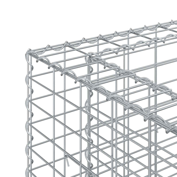 Gabion Kohotettu Peti 2 kpl 250 x 50 x 80 cm Galvanoitu teräs