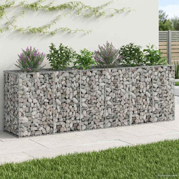 Gabion Kohotettu Peti 2 kpl 250 x 50 x 80 cm Galvanoitu teräs