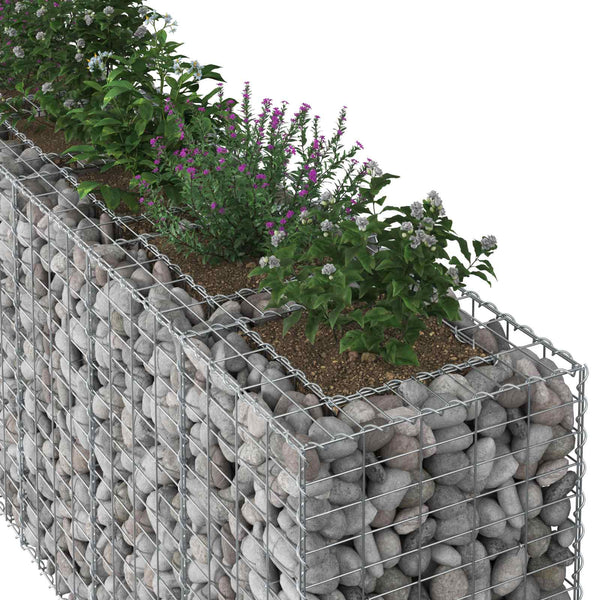 Gabion Kohotettu Peti 2 kpl 250 x 50 x 80 cm Galvanoitu teräs