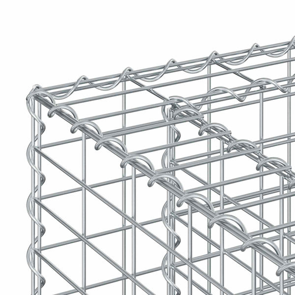 Gabion Kohotettu Peti 2 kpl 130 x 50 x 150 cm Galvanoitu teräs