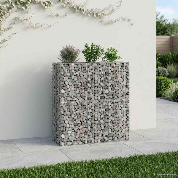 Gabion Kohotettu Peti 2 kpl 130 x 50 x 150 cm Galvanoitu teräs