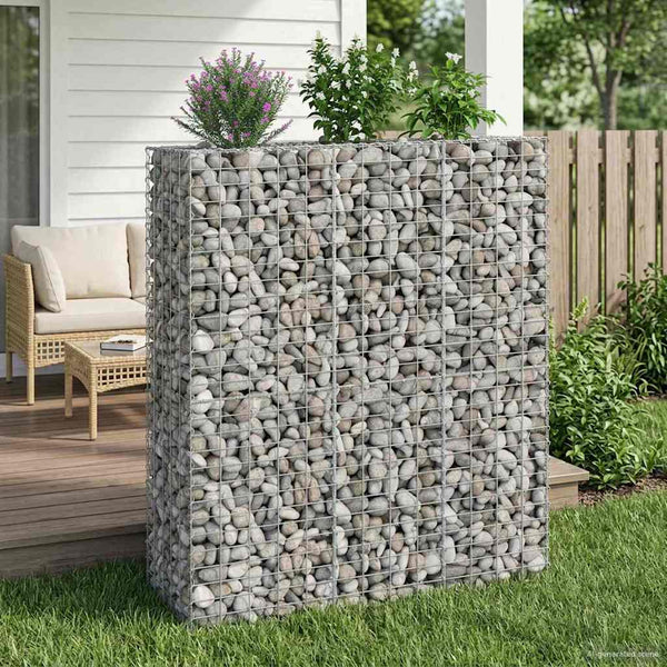 Gabion Kohotettu Peti 2 kpl 130 x 50 x 150 cm Galvanoitu teräs