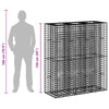 Gabion Kohotettu Peti 2 kpl 130 x 50 x 150 cm Galvanoitu teräs