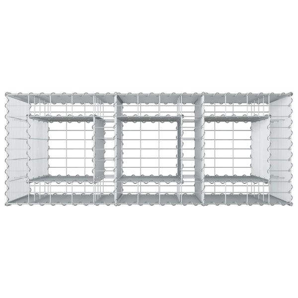 Gabion Kohotettu Peti 2 kpl 130 x 50 x 150 cm Galvanoitu teräs