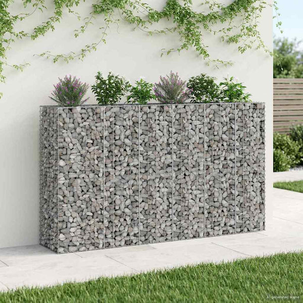 Gabion Kohotettu Peti 3 kpl 250 x 50 x 150 cm Galvanoitu teräs