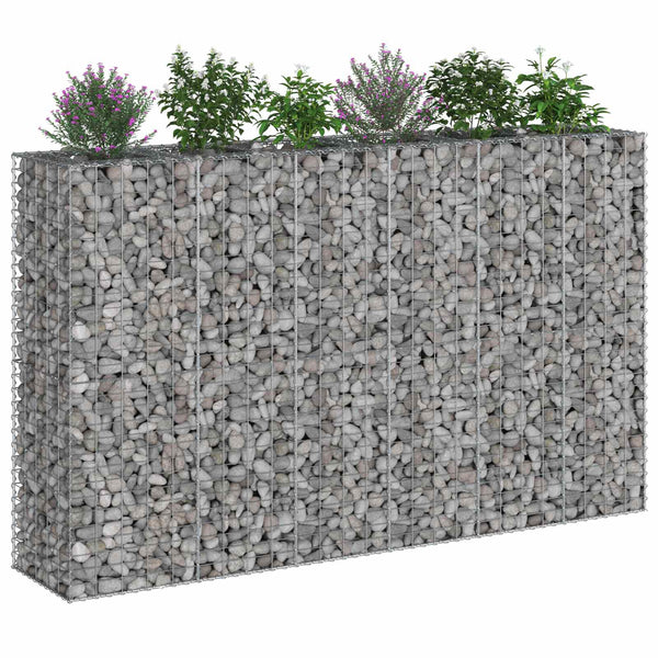 Gabion Kohotettu Peti 3 kpl 250 x 50 x 150 cm Galvanoitu teräs
