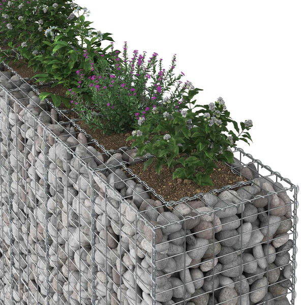 Gabion Kohotettu Peti 3 kpl 250 x 50 x 150 cm Galvanoitu teräs