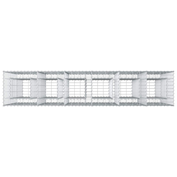 Gabion Kohotettu Peti 3 kpl 250 x 50 x 150 cm Galvanoitu teräs