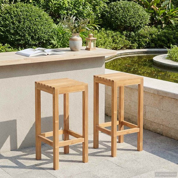 Baarijakkara 2 pcs Ruskea Tiikkipuu