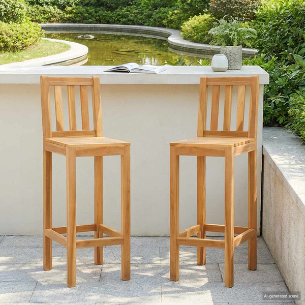 Baarijakkara 2 pcs Ruskea Tiikkipuu