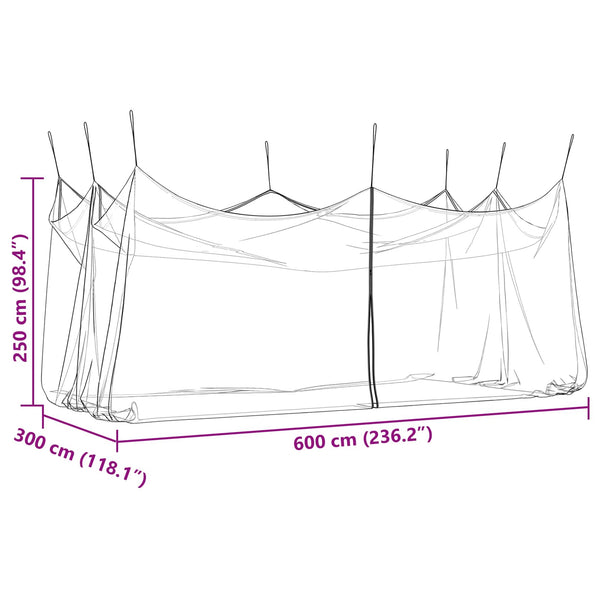 Puutarhan hyttysverkko 220 mesh valkoinen 3 x 6 x 2,5 m