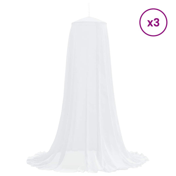 Hyttysverkko sängylle 3 kpl 156 mesh valkoinen ⌀56 x 220 cm