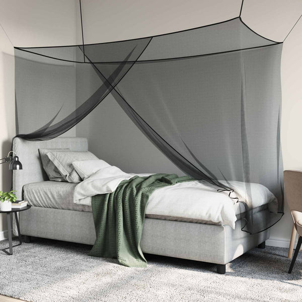 Hyttysverkko sängylle 156 mesh Musta 220 x 100 x 150 cm