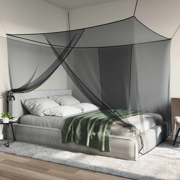 Hyttysverkko sängylle 156 mesh Musta 220 x 180 x 180 cm