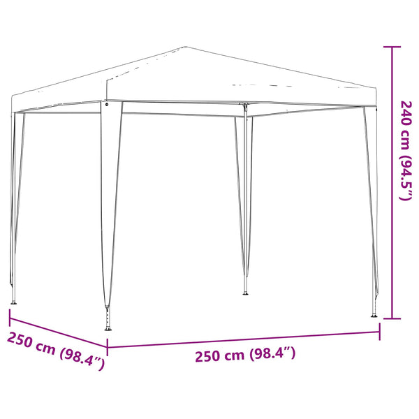 Juhlateltta 250 x 250 x 240 cm Punainen PE ja teräs
