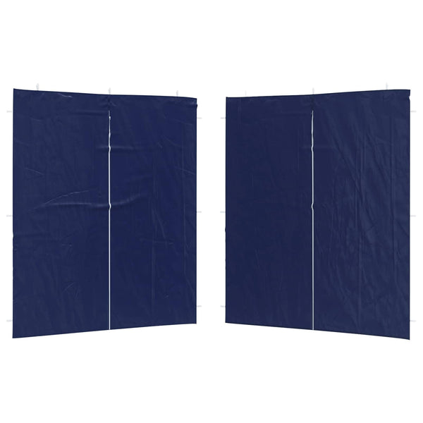 Juhlateltan sivuseinä 2 kpl 200 x 195 cm Sininen PE ja teräs