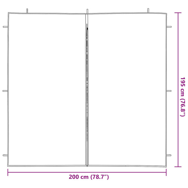 Juhlateltan sivuseinä 2 kpl 200 x 195 cm Antrasiitti