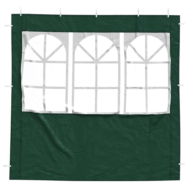 Juhlateltan sivuseinä 2 kpl 200 x 195 cm Vihreä PE ja teräs