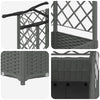 Kohotettu sänky trellisin ja katon kanssa Vaaleanharmaa PP