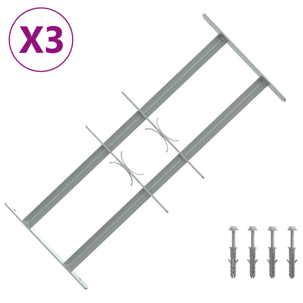Ik windowin turva-aita kahdella poikkitangolla 3 kpl 430-740 mm