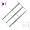 Ikkunoiden turvaverkko 3 ristikkopalkilla 3 kpl 430-740 mm