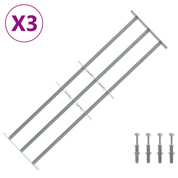 Ikkunoiden turvaverkko 3 ristikkopalkilla 3 kpl 930-1740 mm