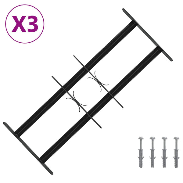 Ik windowin turva-aita kahdella poikkitangolla 3 kpl 43-74 cm