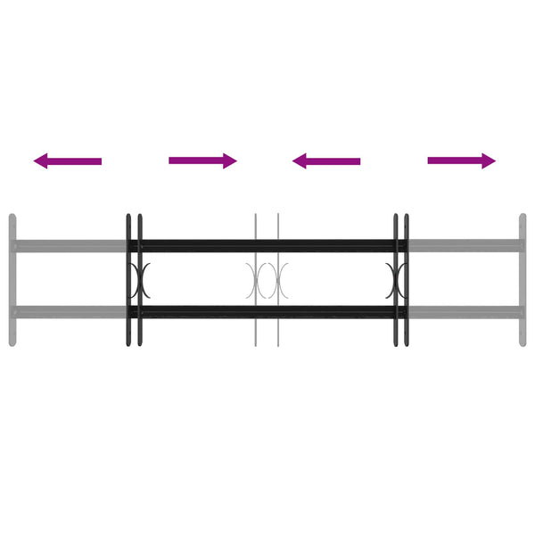 Ik windowin turva-aita kahdella poikkitangolla 3 kpl 63-114 cm