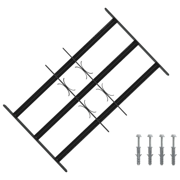 Ikkunoiden turvaverkko 3 ristikkopalkilla 3 kpl 43-74 cm