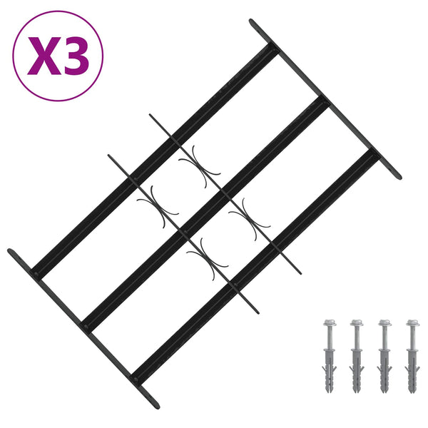 Ikkunoiden turvaverkko 3 ristikkopalkilla 3 kpl 43-74 cm