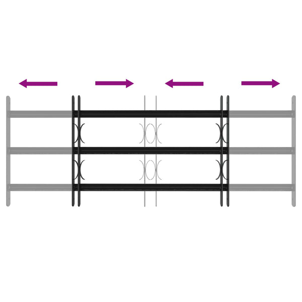 Ikkunoiden turvaverkko 3 ristikkopalkilla 3 kpl 63-114 cm