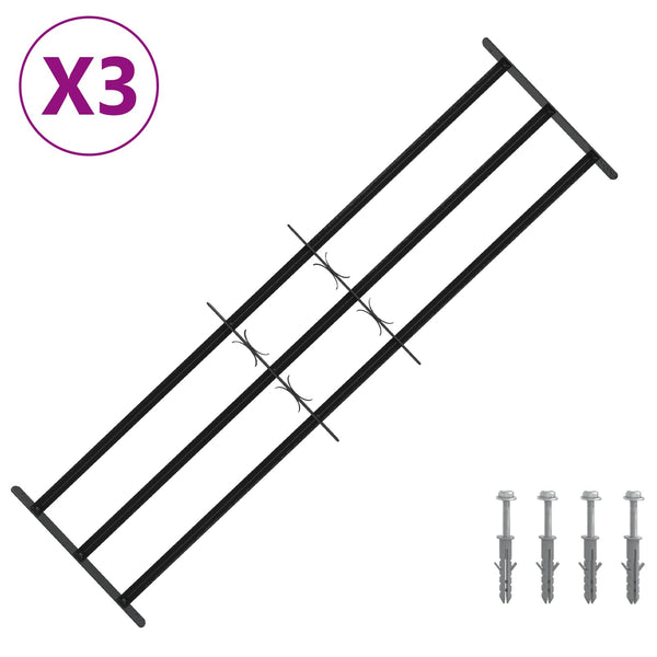 Ikkunoiden turvaverkko 3 ristikkopalkilla 3 kpl 93-174 cm